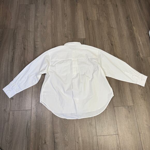 J.Crew Étienne Maura Oversized Fit Shirt WMNS L White BY733 Button Up Relaxed LS - Picture 7 of 9